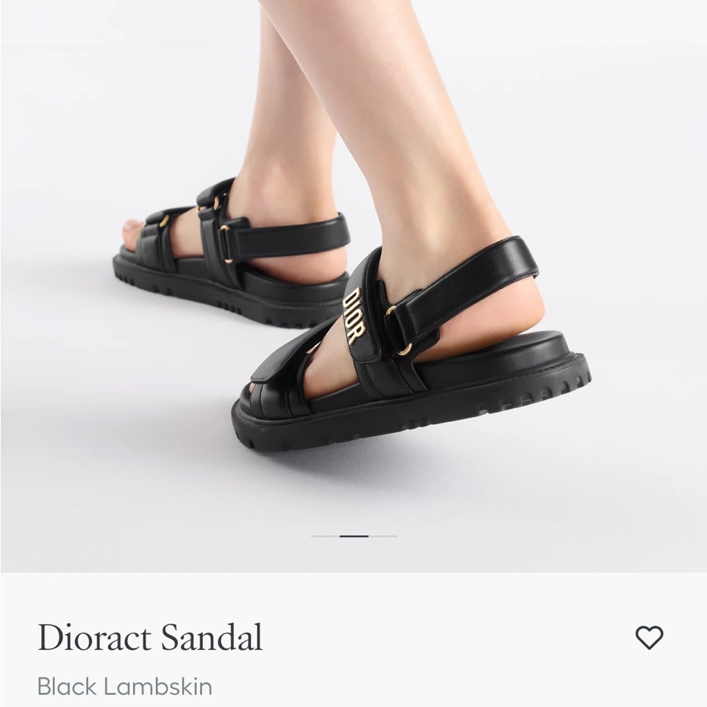 Dior Black Lambskin Sandals